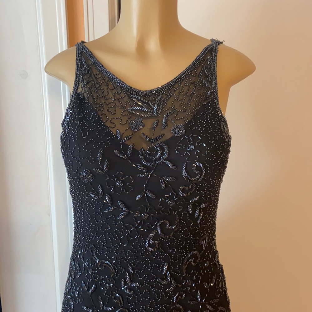 Scale Formal Evening Gown Dress Black Small